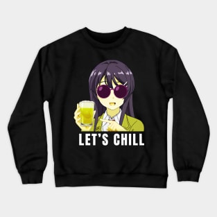 Let's Chill Cool Anime Girl Crewneck Sweatshirt